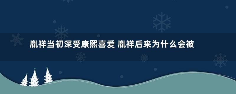 胤祥当初深受康熙喜爱 胤祥后来为什么会被康熙打压